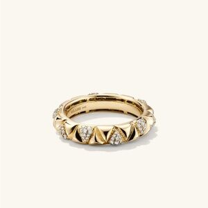 Mejuri - 14k Gold Patra / Pyra Pavé Diamond Ring - Size 4
